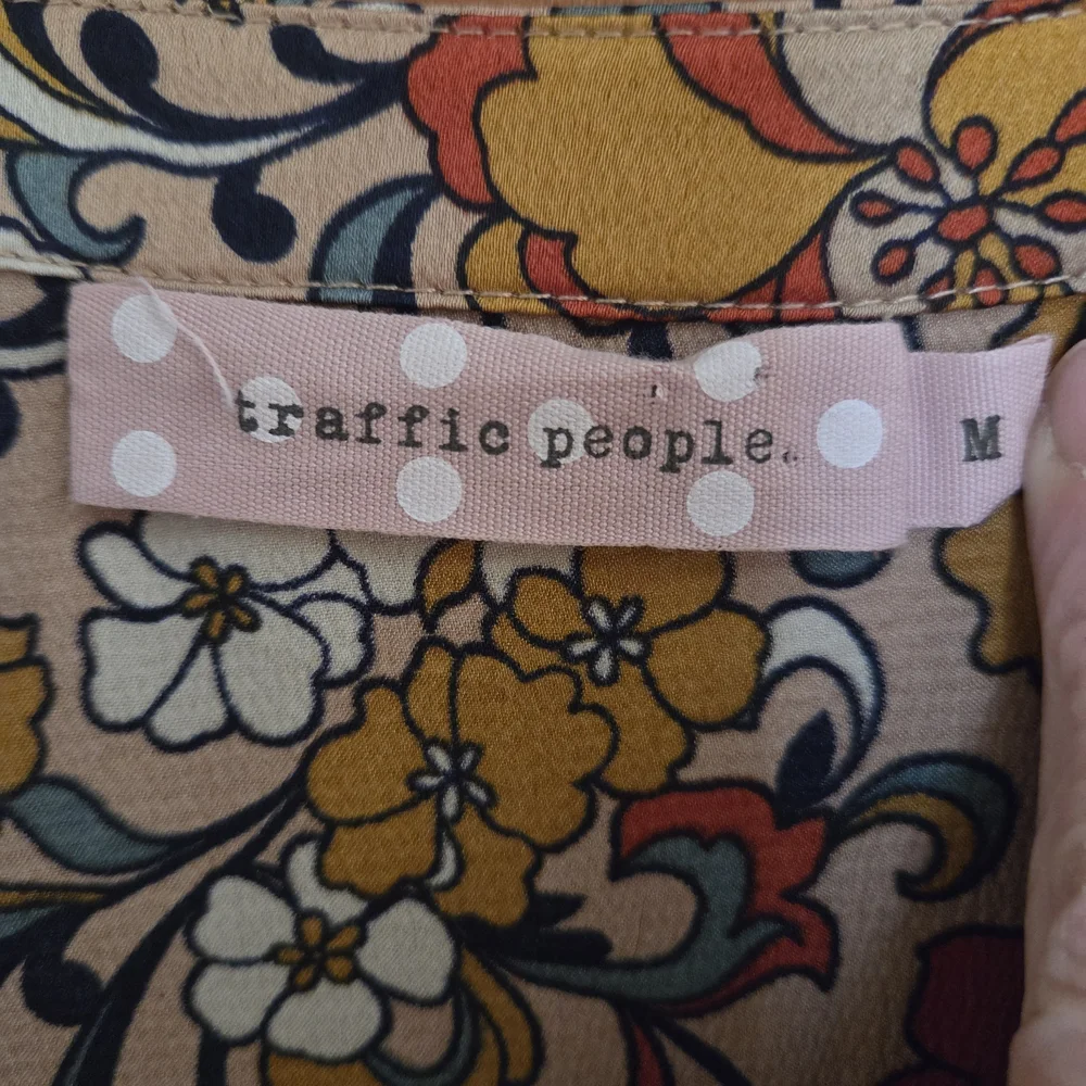 Traffic People Long Sleeve Floral Maxi Dress in Rust, Mustard & Cream - Picture 2 of 10